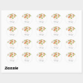 Perzik Waterverf Bruidsdouche Ronde Sticker (Vel)