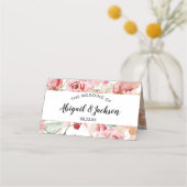 Perzik Waterverf Bruiloft Receptie Gereserveerde T Plaatskaartje (Achterkant)