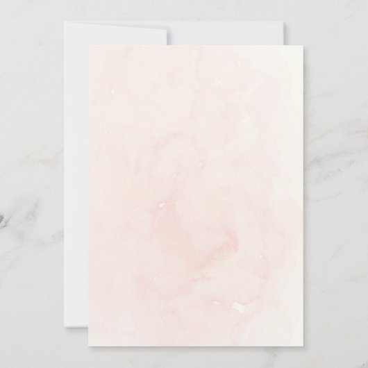 Perzik Waterverf en Bloemen bruiloft uitnodiging (Achterkant)