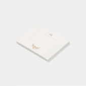 Perzik Waterverf Floral Ivoor Monogram Post-it® Notes (Schuin)