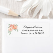 Perzik Waterverf Floral Medley Etiket (Insitu)