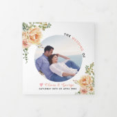 Perzik waterverf, groene bladeren, foto drieluik programma (Cover)