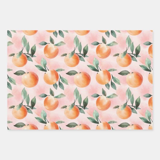 perzik-Waterverf-inpakpapier Inpakpapier Vel (Voorkant)