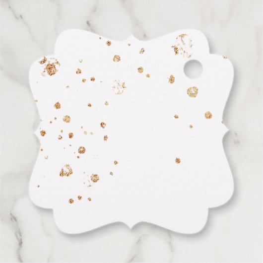 Perzik Waterverf met Gouden Sparkles Dank u Bedankjes Labels (Achterkant)