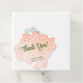 Perzik Waterverf met Gouden Sparkles Dank u Bedankjes Labels (In situ)