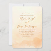 Perzik Waterverf Ombre schilderij bruiloft Kaart (Voorkant)