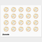 Perzik Waterverf Pioenenkrans Baby shower Ronde Sticker (Vel)