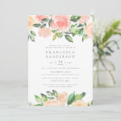 Perzik Waterverf Rozen | Elegant Vrijgezellenfeest Kaart (Staand voorkant)