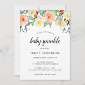 Perzik Waterverf Rozen Floral Girl Baby Kaart (Voorkant)