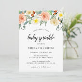 Perzik Waterverf Rozen Floral Girl Baby Kaart (Staand voorkant)