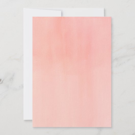 Perzik Waterverf Rozen Floral Girl Baby Kaart (Achterkant)