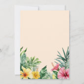 Perzik Waterverf Tropische Bloemen Groene bruiloft Save The Date (Achterkant)