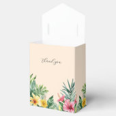 Perzik Waterverf Tropische Bloemen Huwelijk Bedankdoosjes (Geopend)