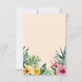 Perzik Waterverf Tropische Bloemen Wedding RSVP (Achterkant)