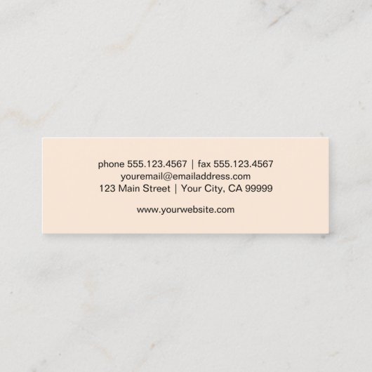  perzik Waterverf vlinder Logo Creative Mini Visitekaartje (Achterkant)