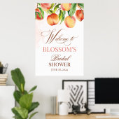 Perzik Waterverf Welkomstbord Poster (Thuiskantoor)