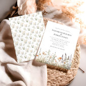 Perzik Waterverf Wildflower bruiloft uitnodiging