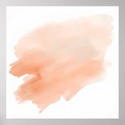 Perzik Waterverfwas Poster | Zachte Abstracte Muur (Voorkant)