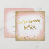 Perzik We zijn Poppin' flesjes-aanhalingspar Kaart (Voorkant / Achterkant)