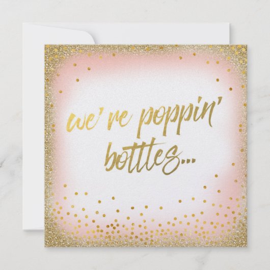 Perzik We zijn Poppin' flesjes-aanhalingspar Kaart (Voorkant)