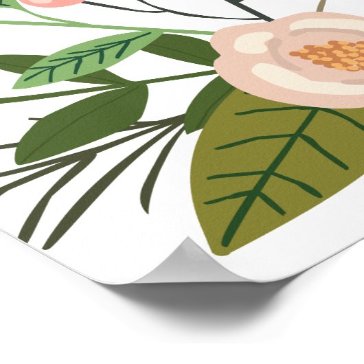 Perzik weide bruids- of babyshower welkomstbord poster (Hoek)