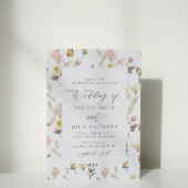 Perzik Wildbloem Bloemen Kalligrafie Bruiloft Kaart