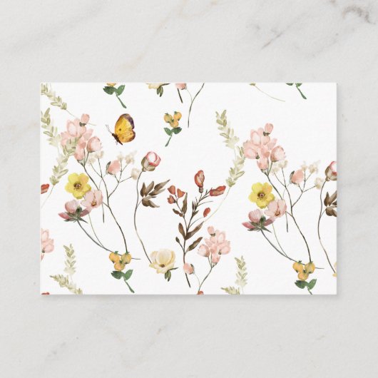 Perzik Wildbloem Bloemenkalligrafie Bruiloft RSVP Informatiekaartje (Achterkant)