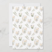 Perzik Wildbloemen Bruiloft Details Behuizing Kaar Kaart (Achterkant)