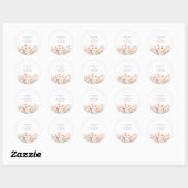 Perzik Wilde Bloem Bloemige Trouw  Ronde Sticker (Vel)