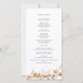 Perzik Wilde Bloem Bloemige Trouwprogramma (Achterkant)