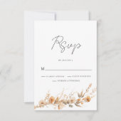 Perzik Wilde Bloem Bruiloft RSVP Kaart (Voorkant)