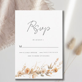 Perzik Wilde Bloem Bruiloft RSVP Kaart