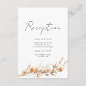 Perzik Wilde Bloem Bruiloftsreceptie Bijlagekaart Informatiekaartje (Voorkant)