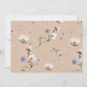 Perzik Wilde Bloem Calligrafie Verjaardagsfeestje Kaart (Achterkant)