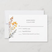 Perzik Wilde Bloemen Weide Bruiloft RSVP Kaart (Voorkant)