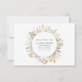 Perzik Wilde Bloemen Weide Bruiloft RSVP Kaart (Achterkant)