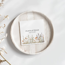 Perzik Wilde Bloemen Weide Trouwservetten Servet