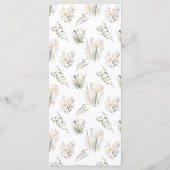 Perzik Wilde Bloemenweide Trouwmenu Menu (Achterkant)