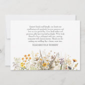 Perzik Wildflower Meadow Bruiloft Bedankkaart (Achterkant)