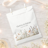 Perzik Wildflower Meadow Bruiloft Bedankzakje (Geknipt)