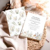 Perzik Wildflower Meadow Bruiloft Uitnodigen Kaart