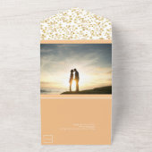 Perzik Winter nacht bruiloft All In One Uitnodiging (Buitenkant)