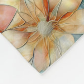 Perzik Wit Blauw Groen Bloemen Fleece Deken (Hoek)