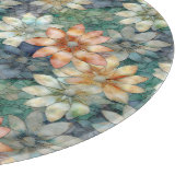Perzik Wit Blauw Groen Bloemig Snijplank (Hoek)