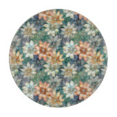 Perzik Wit Blauw Groen Bloemig Snijplank (Voorkant)