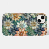 Perzik Wit Blauw Groen Bloemmotief Case-Mate iPhone Case (Achterkant (horizontaal))