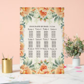 Perzik Wit Bloemen Greenery Trouwstoel Grafiek Acryl Bord (Huwelijk)