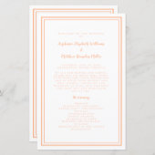 Perzik wit bruiloft script moderne ceremonie progr (Voorkant / Achterkant)