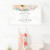 Perzik Wit en Roze Bloemen Vrijgezellenfeest Spandoek (Insitu)