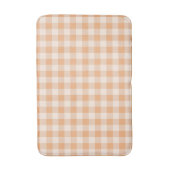 Perzik wit geruit gingham patroon badmat (Voorkant Verticaal)